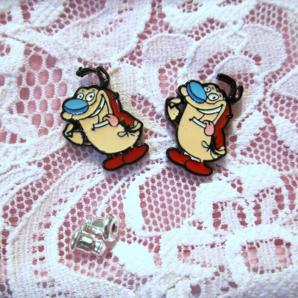 Stimpy Earrings Cat~Hypoallergenic - Picture 3 of 4